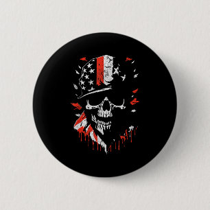 American Flag Skull Soldier Patriotic Military Gra 6 Cm Round Badge