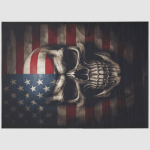 American Flag Skull  Tissue Paper