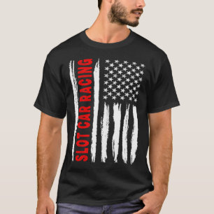 American Flag Slot Car Racing USA Men Women US Fla T-Shirt