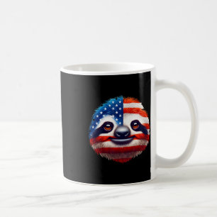 American Flag Sloth Lover 4th Of July Patriotic Wo Coffee Mug