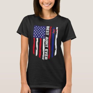 American Flag & Slovakia Flag Best Aunt Ever Famil T-Shirt