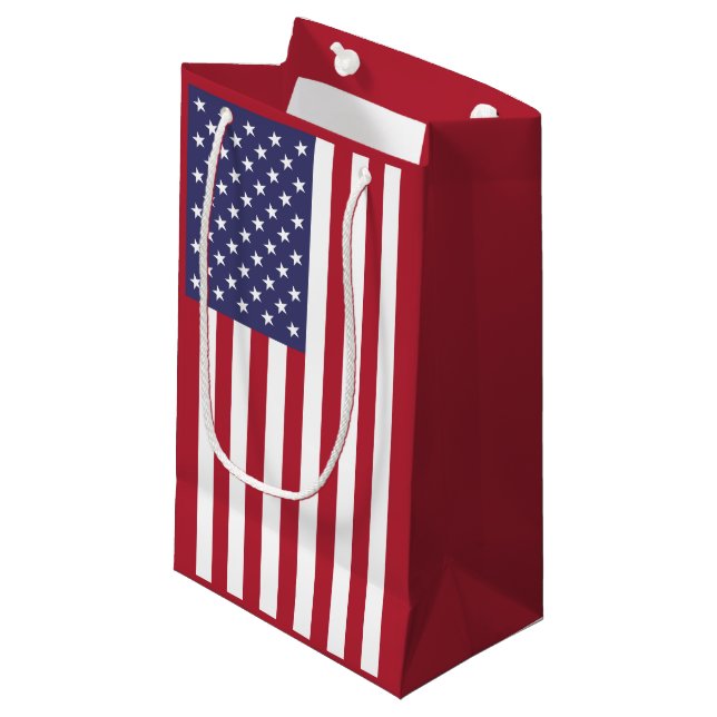 American flag small gift bag (Front Angled)