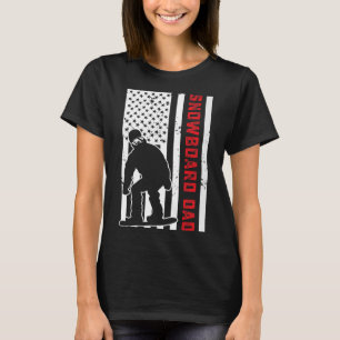 American Flag Snowboarding Dad Snowboarder Papa Sn T-Shirt