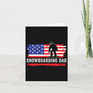 American Flag Snowboarding Dad Snowboarder Sports Card