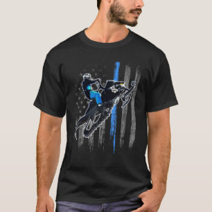 American Flag Snowmobile Men Snowmobile Riding Gif T-Shirt