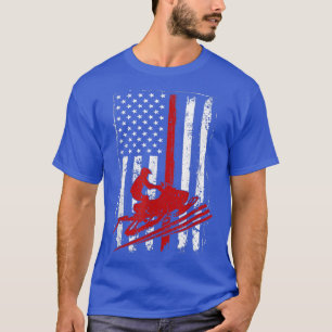 American Flag Snowmobile Rider Braap Snowmobiling T-Shirt