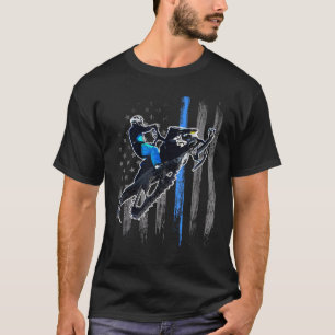 American Flag Snowmobile Riding T-Shirt