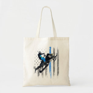 American Flag Snowmobile Shirt Men Snowmobile Ridi Tote Bag