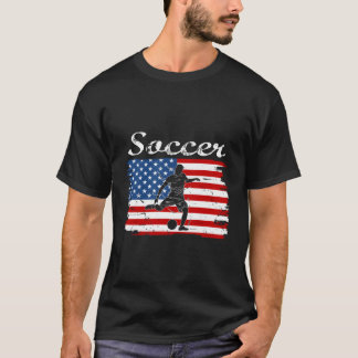 American Flag Soccer Apparel - Soccer 4Th Of July T-Shirt