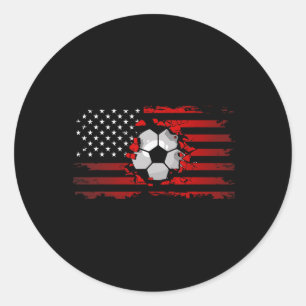 American Flag Soccer Apparel - Soccer Classic Round Sticker