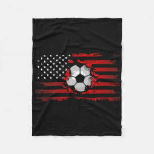 American Flag Soccer Apparel - Soccer Fleece Blanket