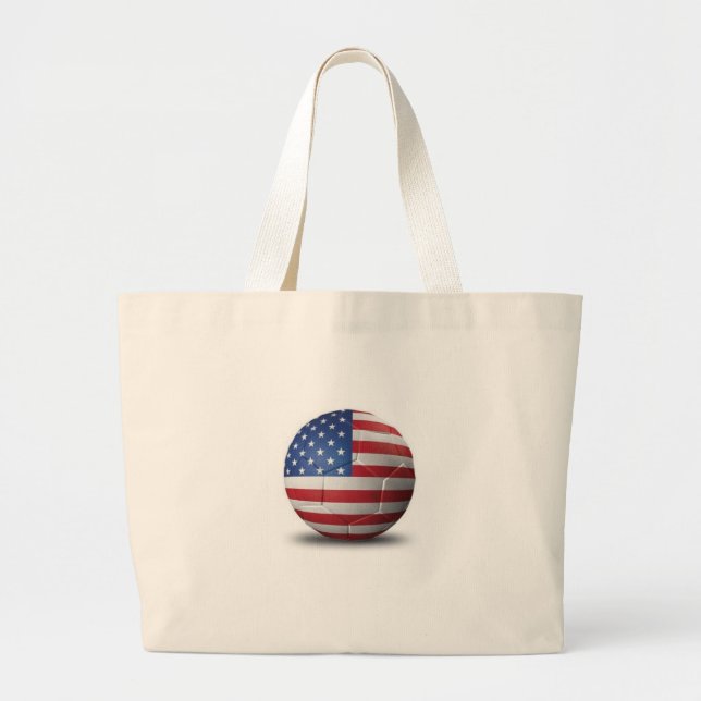 American Flag Soccer Ball Tote Bag (Front)