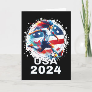 American Flag Soccer Shirt Women's Soccer Girls So Card