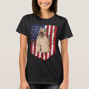 American Flag Soft Coated Wheaten Terrier 4th Of J T-Shirt