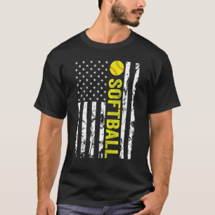 American Flag Softball Team Gift_1 T-Shirt