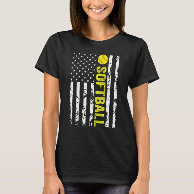 American Flag Softball Team Gift_1 T-Shirt (Front)