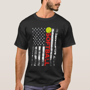 American Flag Softball Team T-Shirt