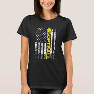 American Flag Softball Team T-Shirt