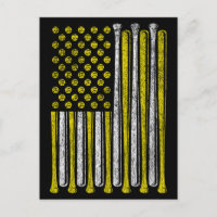 American Flag Softball Team Vintage Funny