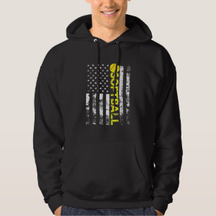 American Flag Softball Vintage Softball Fan Team Hoodie