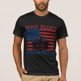 American Flag Soldier Silhouette T-Shirt