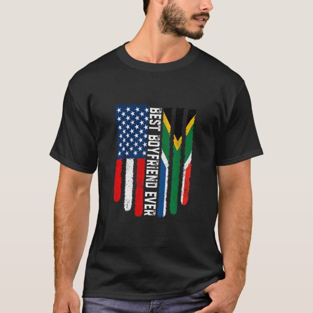 American Flag South Africa Flag Best Boyfriend Eve T-Shirt (Front)