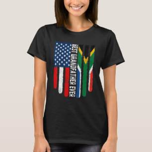 American Flag South Africa Flag Best Grandfather E T-Shirt