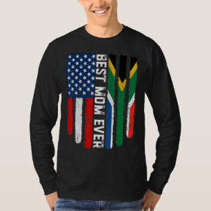 American Flag South Africa Flag Best Mum Ever Fami T-Shirt