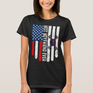 American Flag South Korea Flag Best Boyfriend Ever T-Shirt