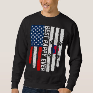 American Flag South Korea Flag Best Pappy Ever Fam Sweatshirt