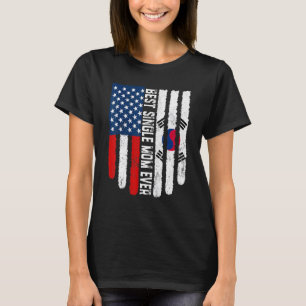 American Flag South Korea Flag Best Single Mum Eve T-Shirt