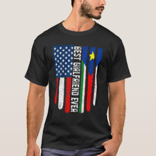American Flag South Sudan Flag Best Girlfriend Eve T-Shirt
