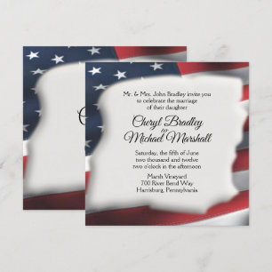 American Flag Splash Wedding Invitations