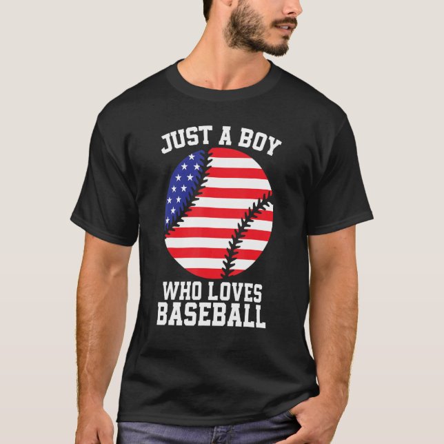 American Flag Sport Fan Baseball Lover Patriotic B T-Shirt (Front)