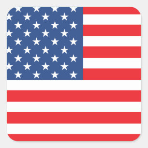 American Flag Square Sticker