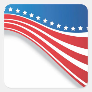 American flag square sticker