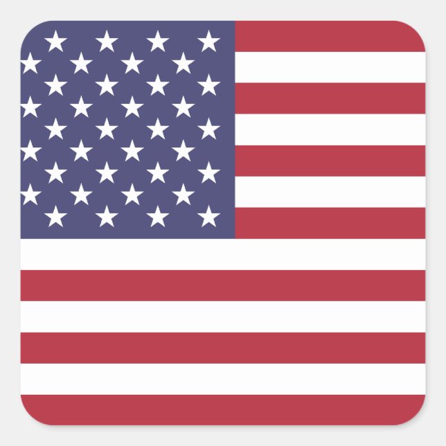 American Flag Square Sticker (Front)