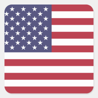 American Flag Square Sticker