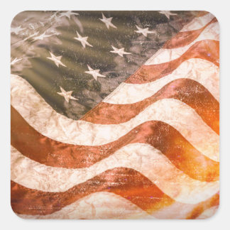 American Flag Square Sticker