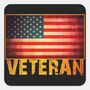 American Flag Square Sticker