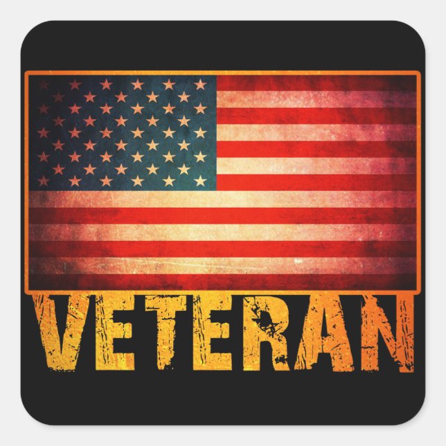 American Flag Square Sticker (Front)