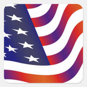 American Flag Square Sticker