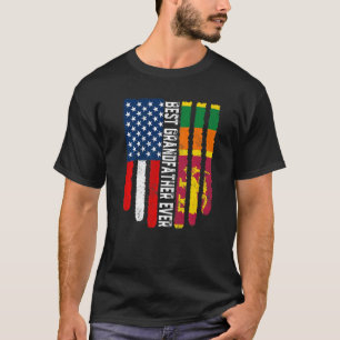 American Flag & Sri Lanka Flag Best Grandfather Ev T-Shirt