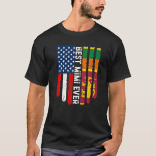 American Flag & Sri Lanka Flag Best Mimi Ever Fami T-Shirt