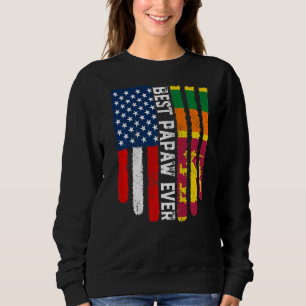 American Flag & Sri Lanka Flag Best Papaw Ever Fam Sweatshirt