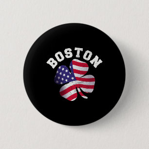 American Flag St. Patricks Day Clic Boston Name St 6 Cm Round Badge