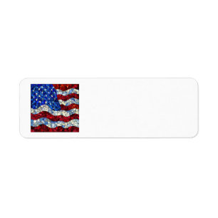 American Flag Stained Glass Address Labels