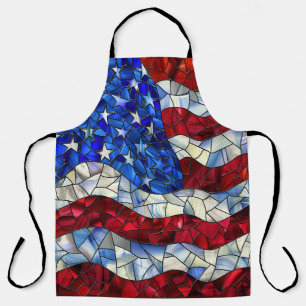 American Flag Stained Glass Apron