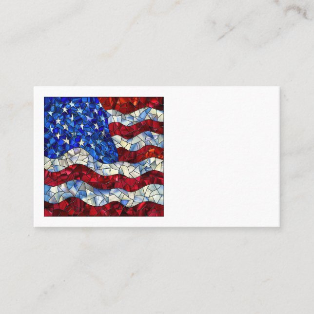 American Flag Stained Glass Business Cards (Front)