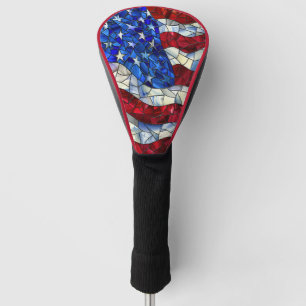 American Flag Stained Glass Golf Driver Head Cover